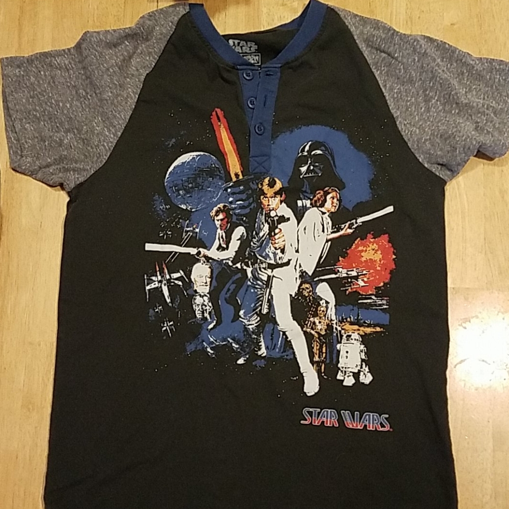Fifth Sun Star Wars screen print graphic raglan tee Small